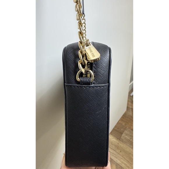 Michael Kors Saffiano Leather Jet Set Camera Crossbody Gold Chain Adjustable Str - Picture 8 of 16